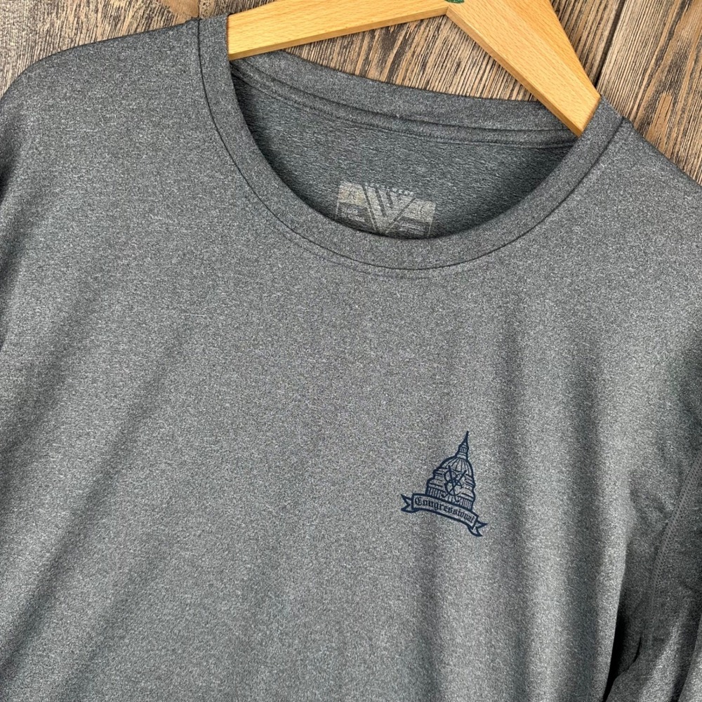 Levelwear Congressional Country Club Gray Long Sleeve Performance Shirt Mens XL